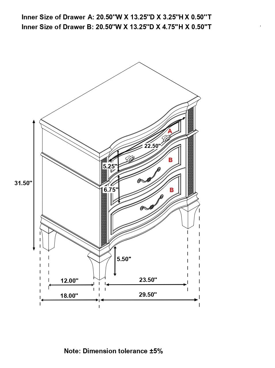 Evangeline 3-Drawer Nightstand Silver Oak - 223392 - Luna Furniture - Dallas Store