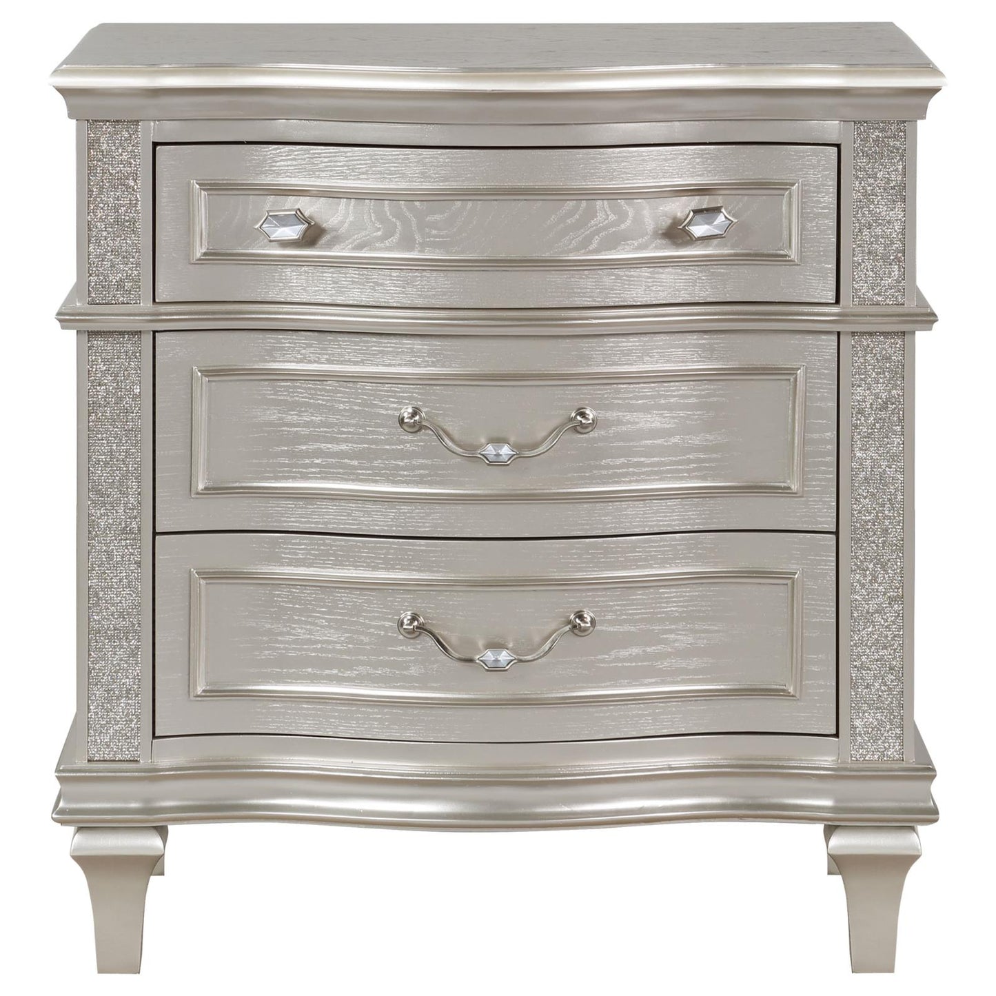 Evangeline 3-Drawer Nightstand Silver Oak - 223392 - Luna Furniture - Dallas Store