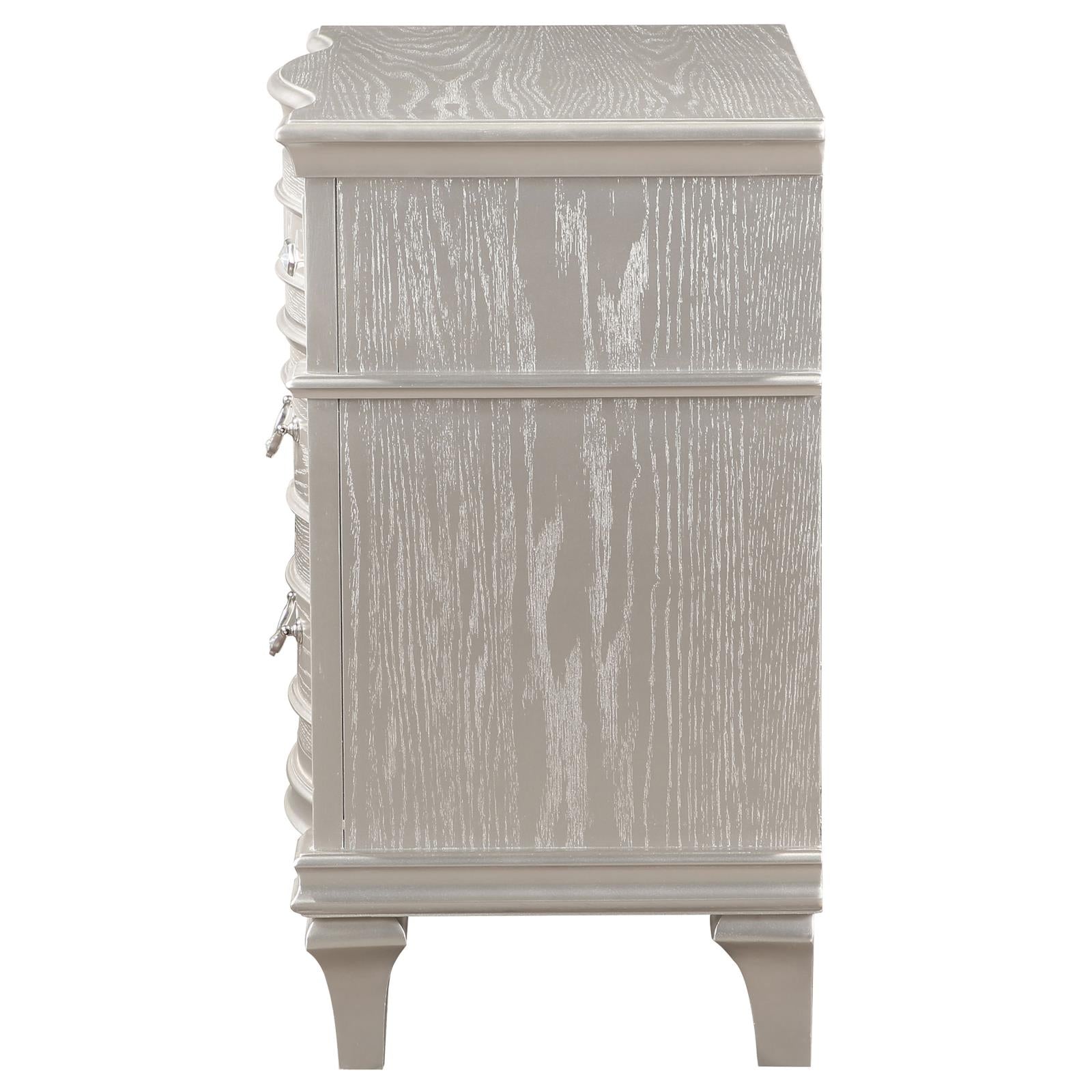 Evangeline 3-Drawer Nightstand Silver Oak - 223392 - Luna Furniture - Dallas Store