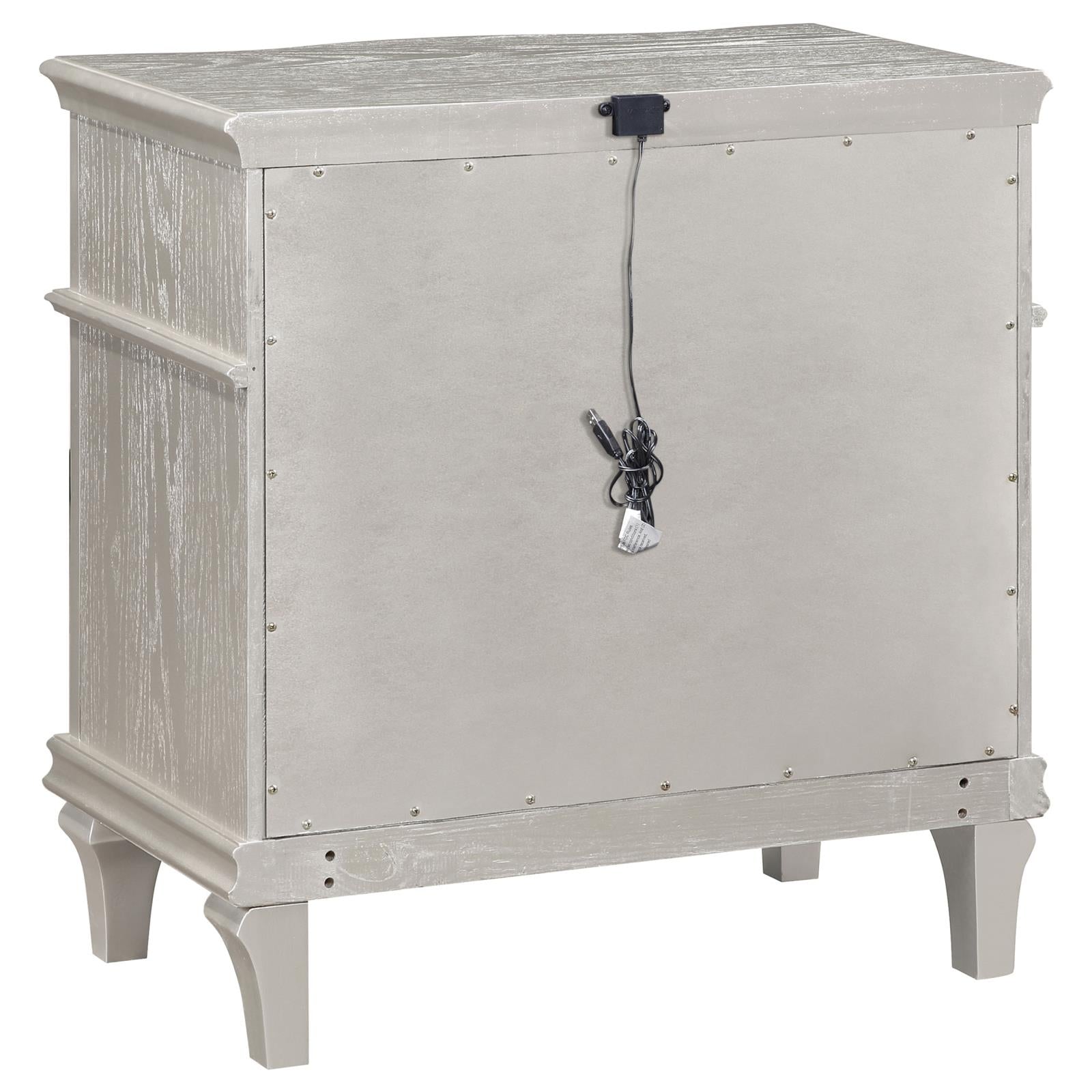Evangeline 3-Drawer Nightstand Silver Oak - 223392 - Luna Furniture - Dallas Store
