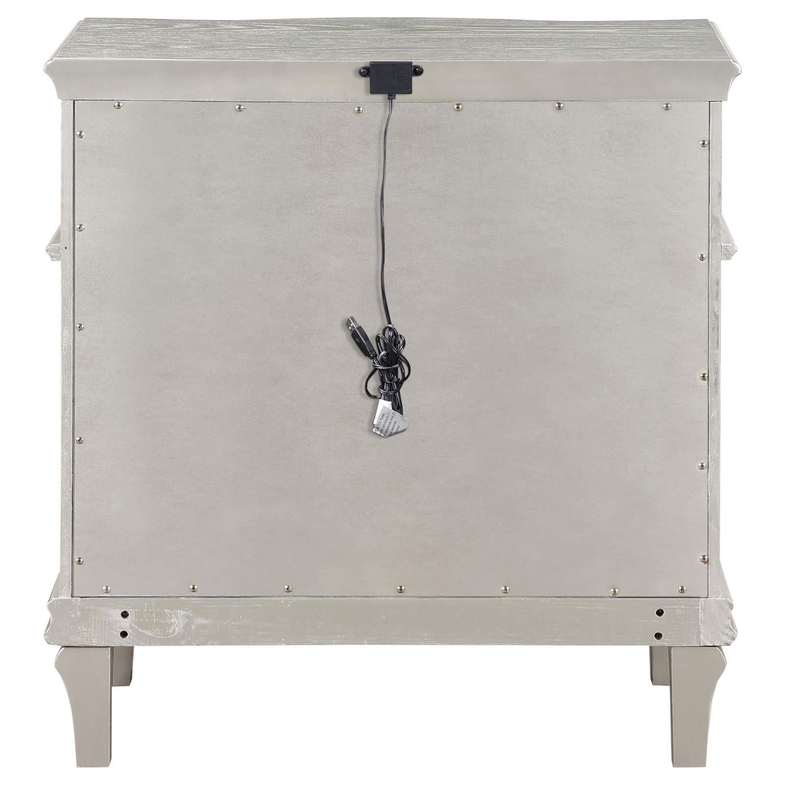 Evangeline 3-Drawer Nightstand Silver Oak - 223392 - Luna Furniture - Dallas Store
