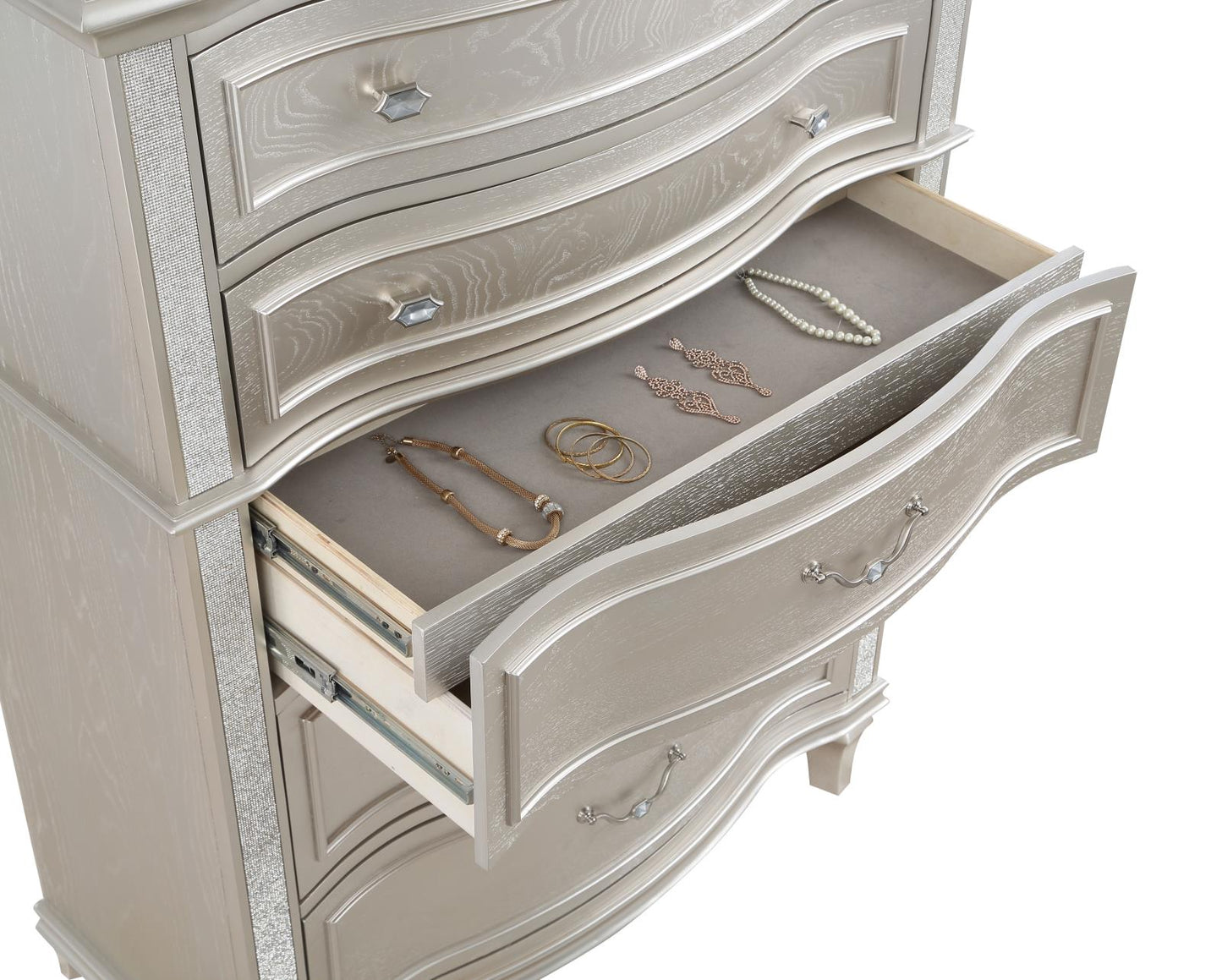 Evangeline Silver Oak 6-Drawer Chest - 223395 - Luna Furniture - Dallas Store