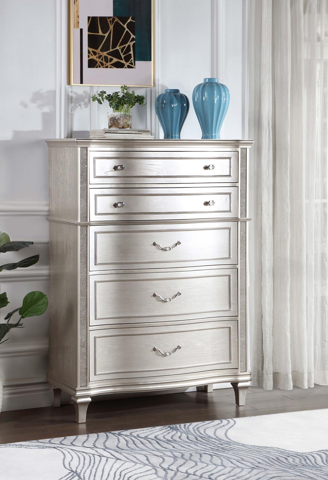Evangeline Silver Oak 6-Drawer Chest - 223395 - Luna Furniture - Dallas Store
