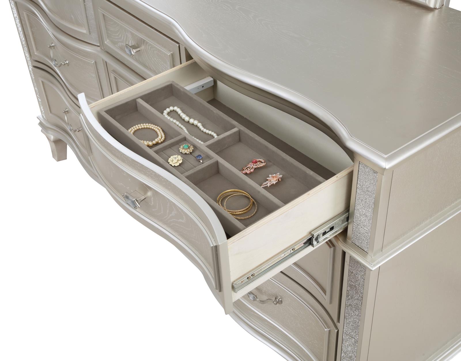 Evangeline Silver Oak 9-Drawer Dresser - 223393 - Luna Furniture - Dallas Store