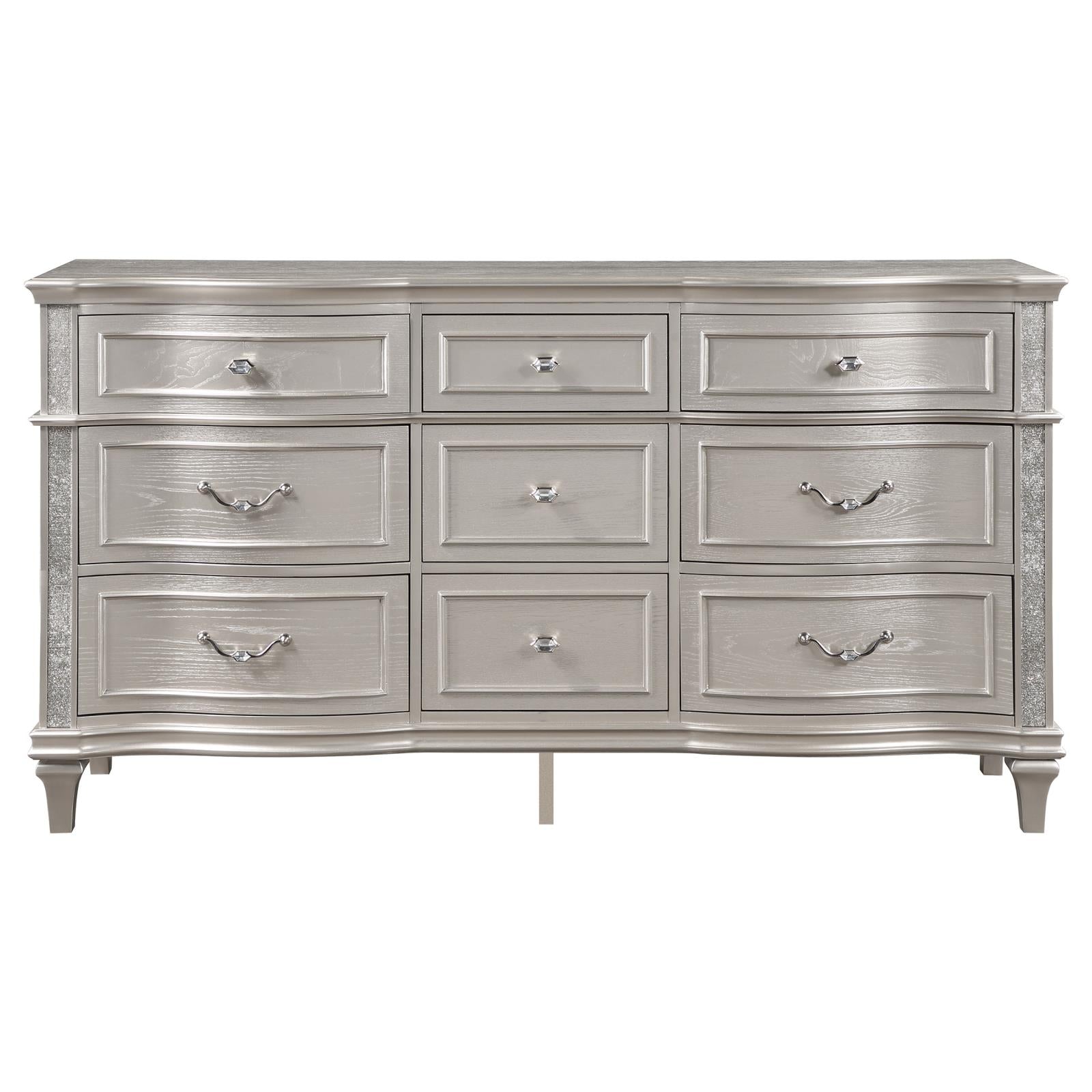 Evangeline Silver Oak 9-Drawer Dresser - 223393 - Luna Furniture - Dallas Store
