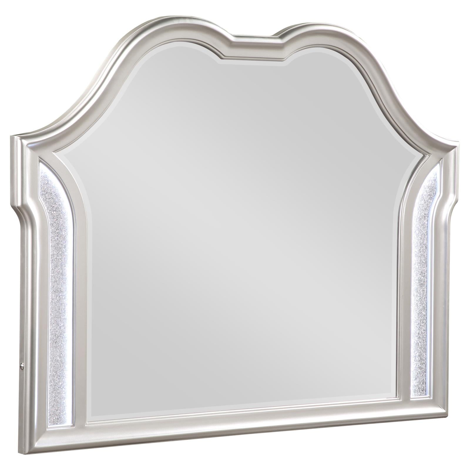 Evangeline Silver Oak Camel Top Dresser Mirror - 223394 - Luna Furniture - Dallas Store