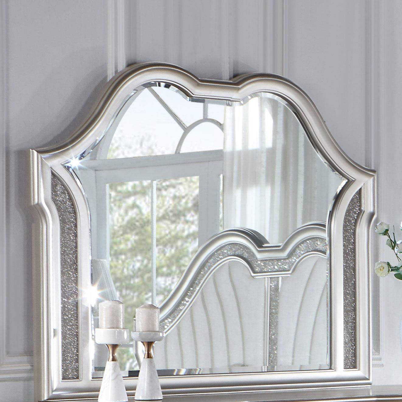 Evangeline Silver Oak Camel Top Dresser Mirror - 223394 - Luna Furniture - Dallas Store