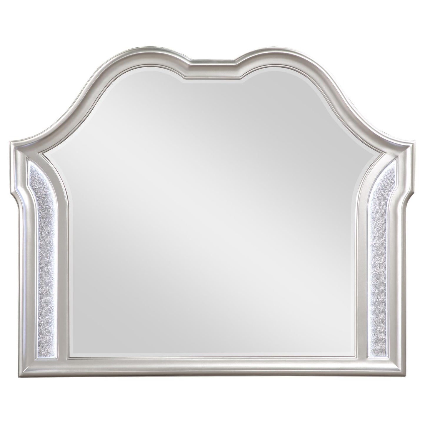 Evangeline Silver Oak Camel Top Dresser Mirror - 223394 - Luna Furniture - Dallas Store