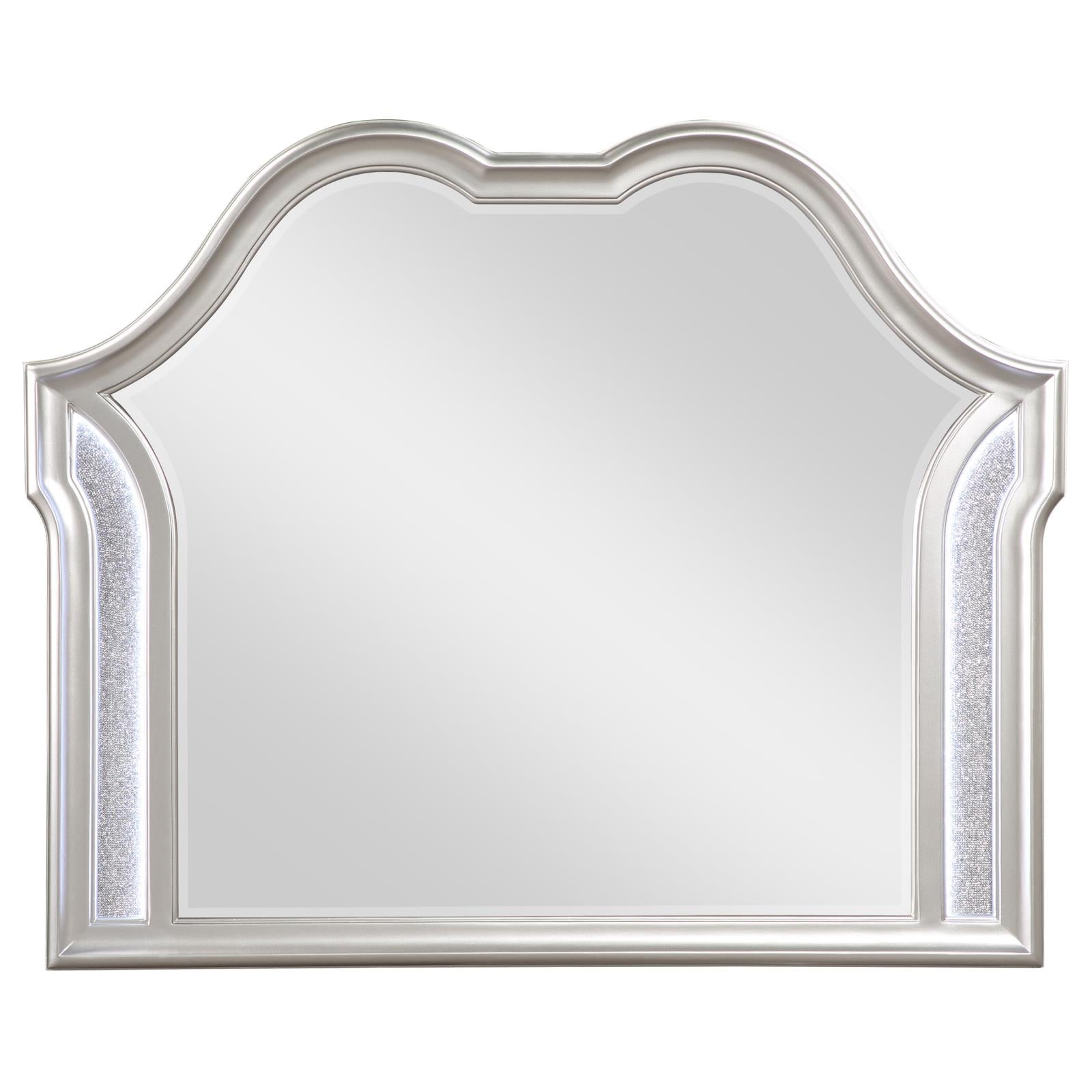 Evangeline Silver Oak Camel Top Dresser Mirror - 223394 - Luna Furniture - Dallas Store