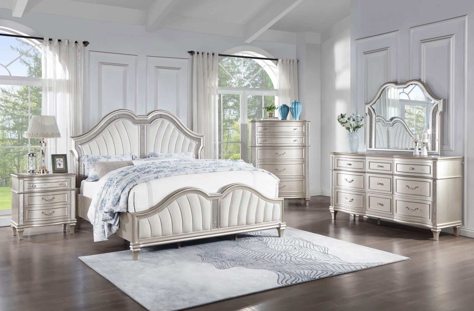 Evangeline Silver Oak Camel Top Dresser Mirror - 223394 - Luna Furniture - Dallas Store