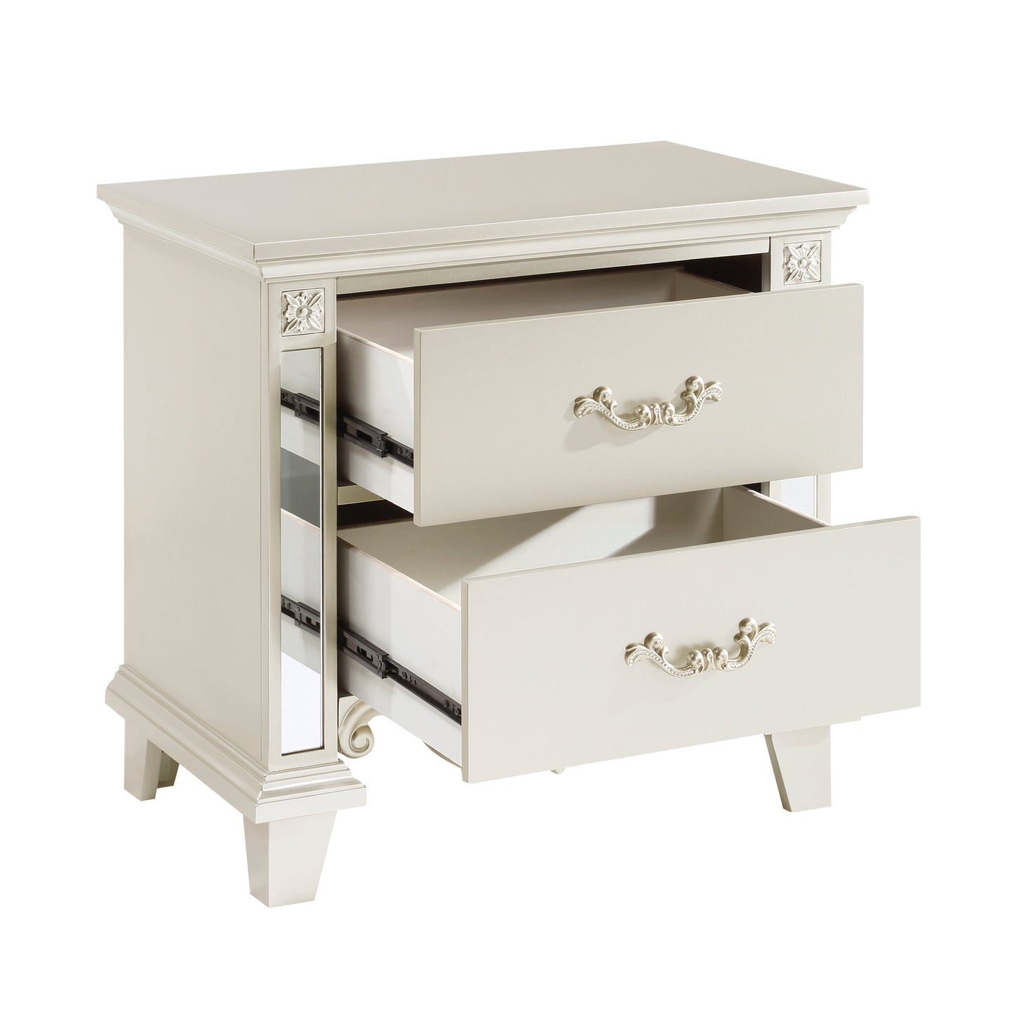 Ever Champagne Mirrored Nightstand - 1429-4 - Luna Furniture - Dallas Store