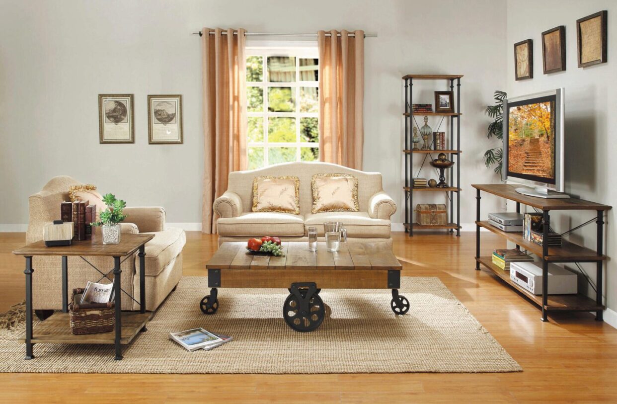 Factory Rustic Brown Cocktail Table - 3228-30 - Luna Furniture - Dallas Store