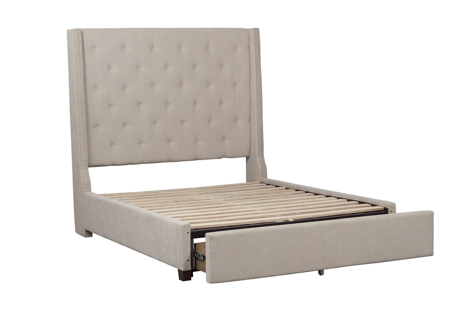 Fairborn Beige Full Upholstered Storage Platform Bed - SET | 5877FBE-1 | 5877FBE-3 | 5877F-2DW - Luna Furniture - Dallas Store
