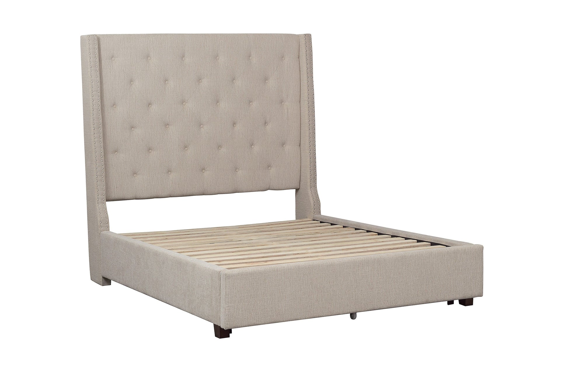 Fairborn Beige King Upholstered Platform Bed - SET | 5877KBE-1 | 5877KBE-3EK - Luna Furniture - Dallas Store