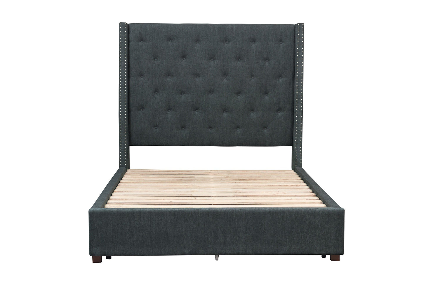 Fairborn Gray Full Upholstered Platform Bed - SET | 5877FGY-1 | 5877FGY-3 - Luna Furniture - Dallas Store