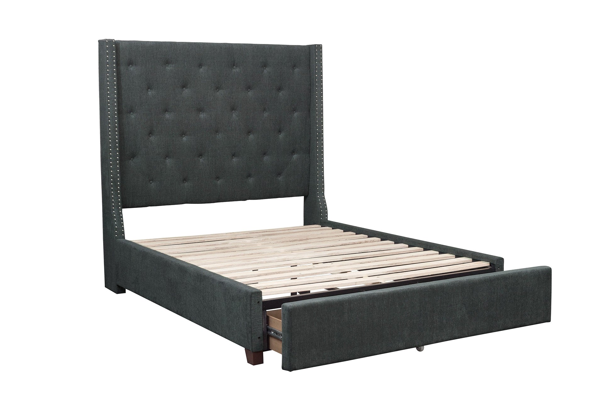 Fairborn Gray Full Upholstered Storage Platform Bed - SET | 5877FGY-1 | 5877FGY-3 | 5877F-2DW - Luna Furniture - Dallas Store