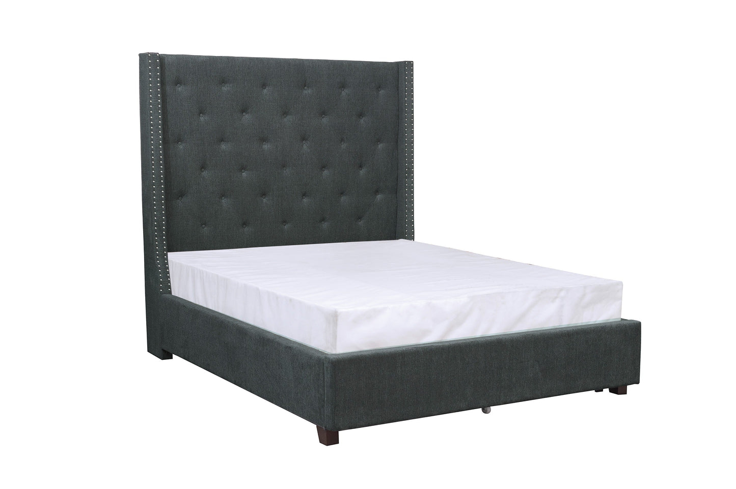 Fairborn Gray King Upholstered Platform Bed - SET | 5877KGY-1 | 5877KGY-3EK - Luna Furniture - Dallas Store