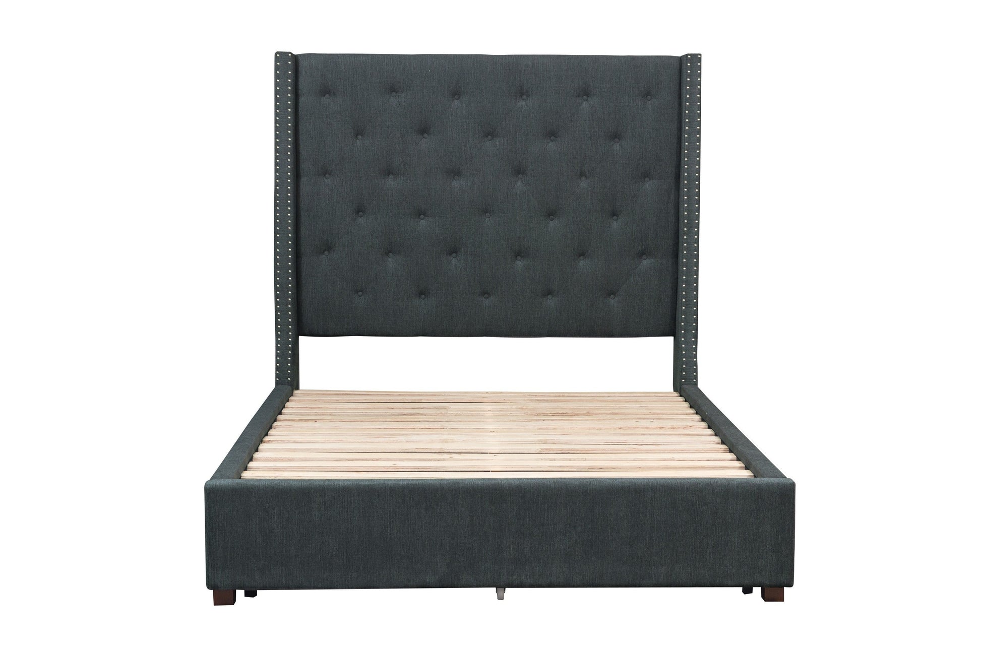 Fairborn Gray Queen Upholstered Platform Bed - SET | 5877GY-1 | 5877GY-3 - Luna Furniture - Dallas Store
