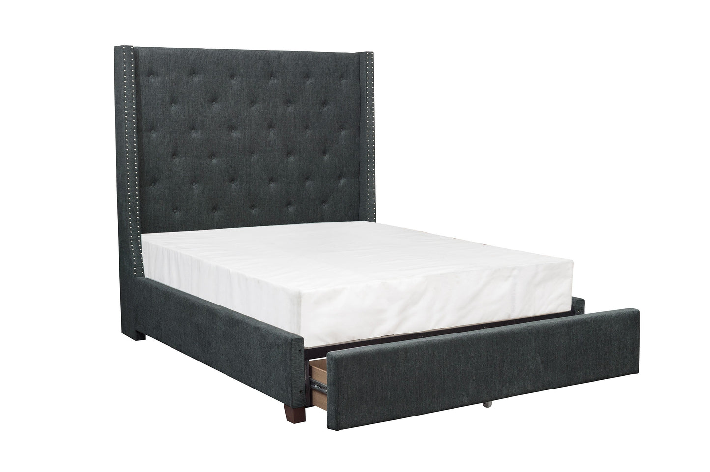 Fairborn Gray Queen Upholstered Storage Platform Bed - SET | 5877GY-1 | 5877GY-3 | 5877-2DW - Luna Furniture - Dallas Store