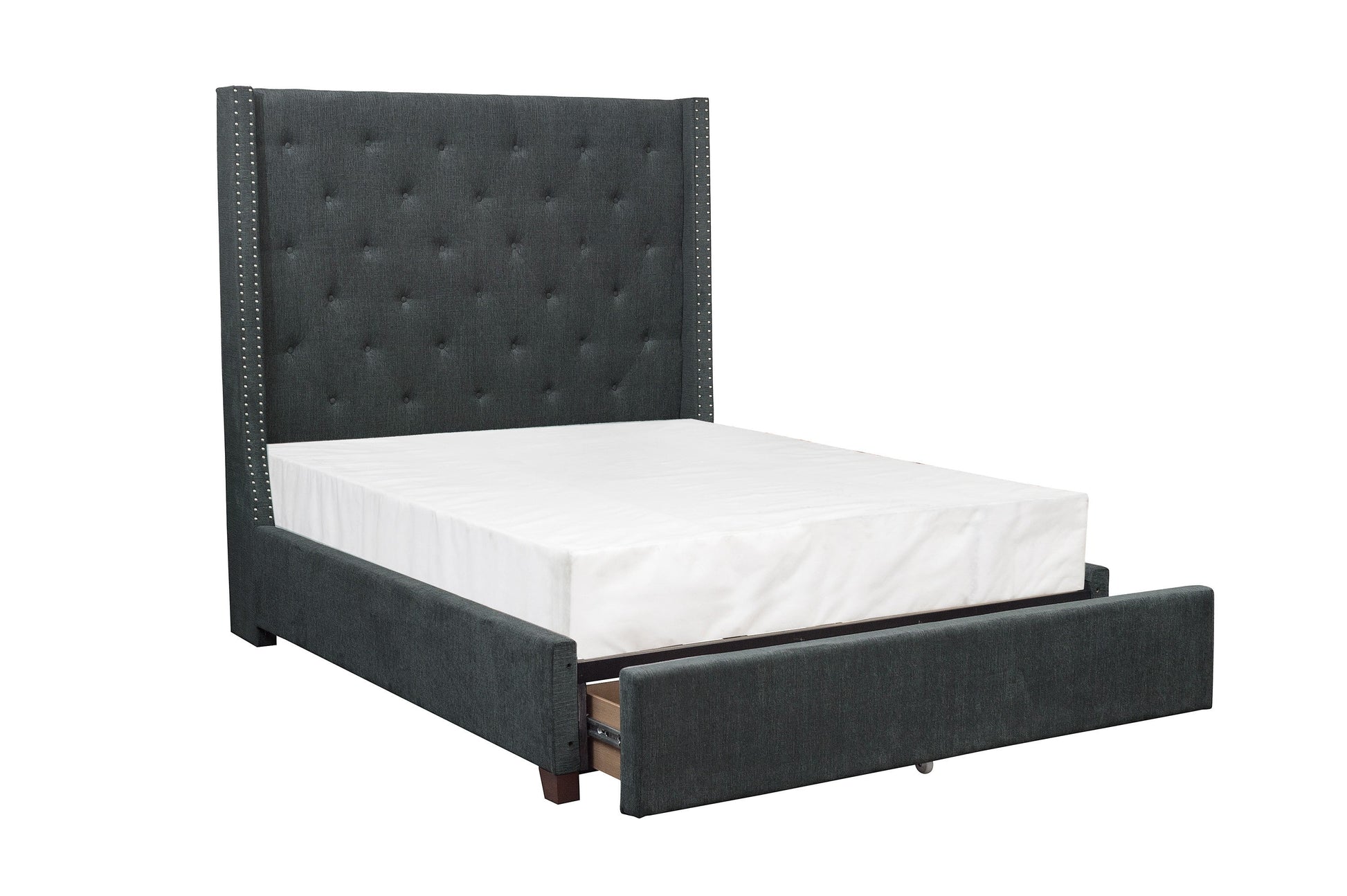 Fairborn Gray Queen Upholstered Storage Platform Bed - SET | 5877GY-1 | 5877GY-3 | 5877-2DW - Luna Furniture - Dallas Store