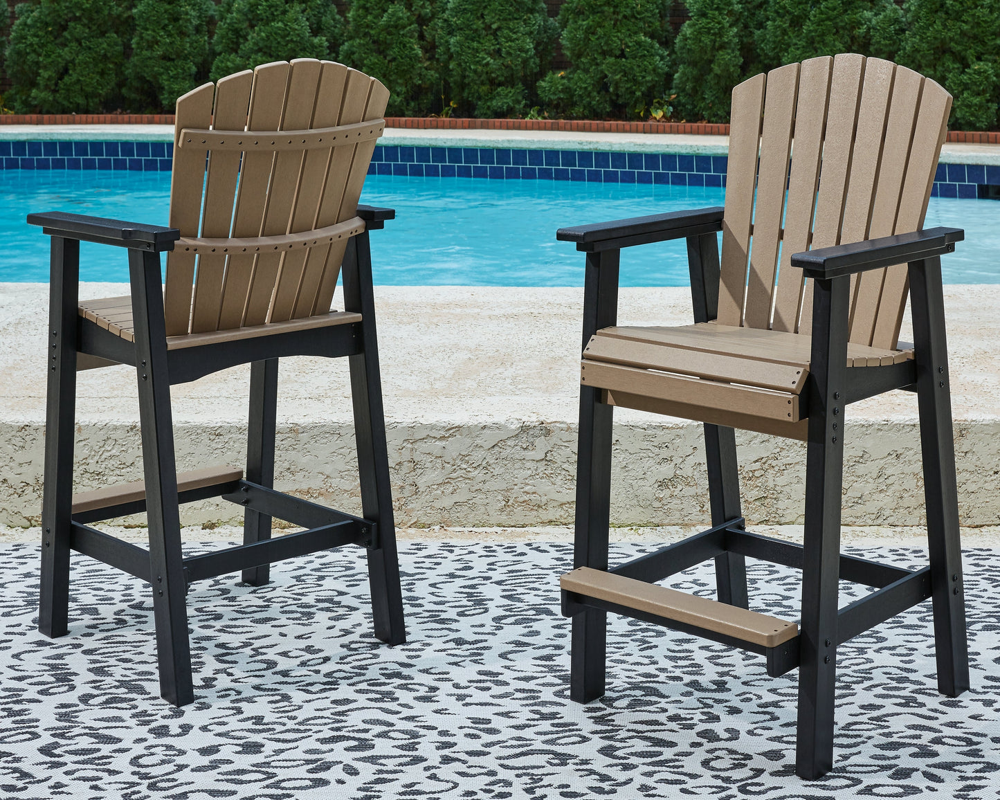 Fairen Trail Black/Driftwood Barstool, Set of 2 - P211-130 - Luna Furniture - Dallas Store