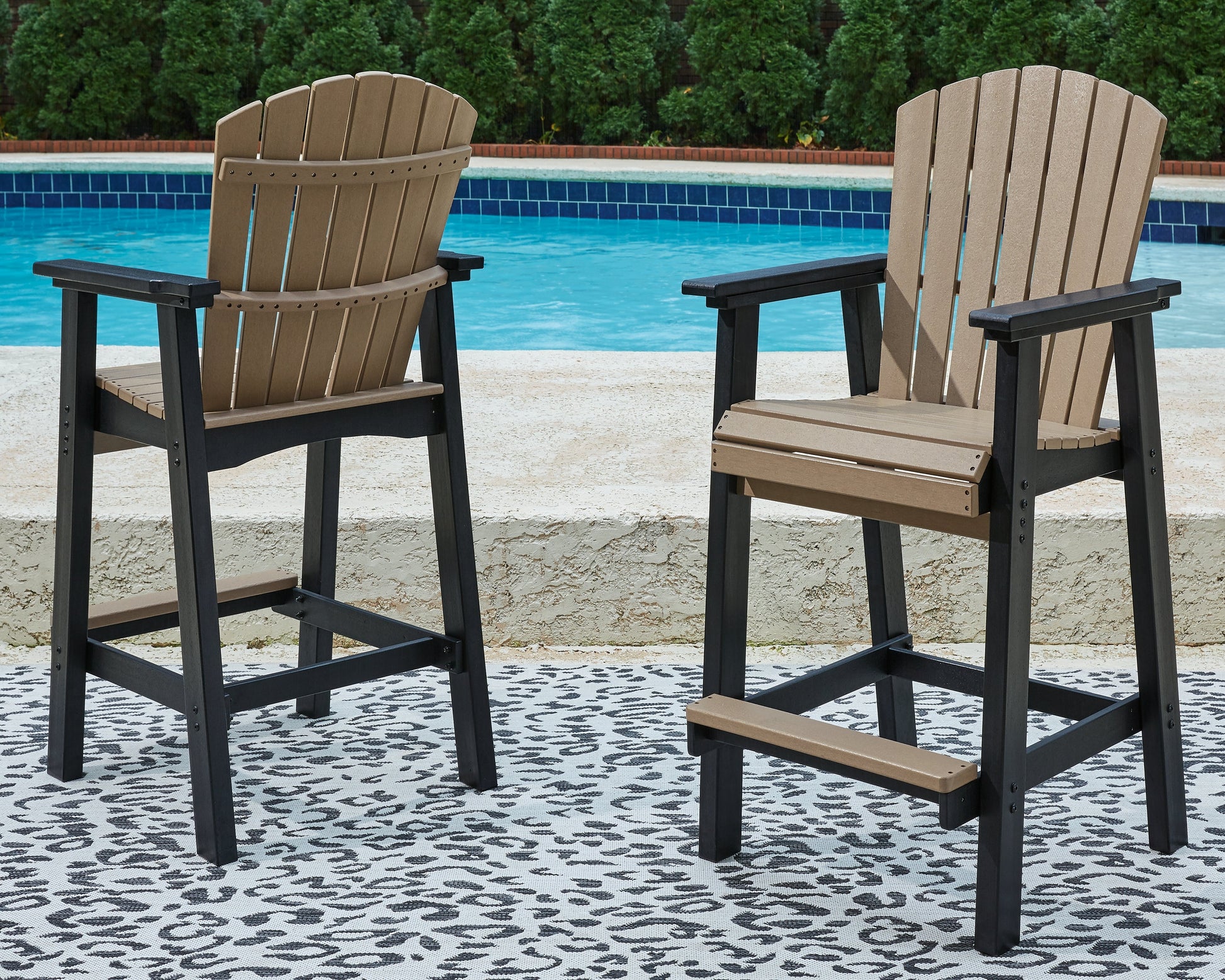 Fairen Trail Black/Driftwood Barstool, Set of 2 - P211-130 - Luna Furniture - Dallas Store