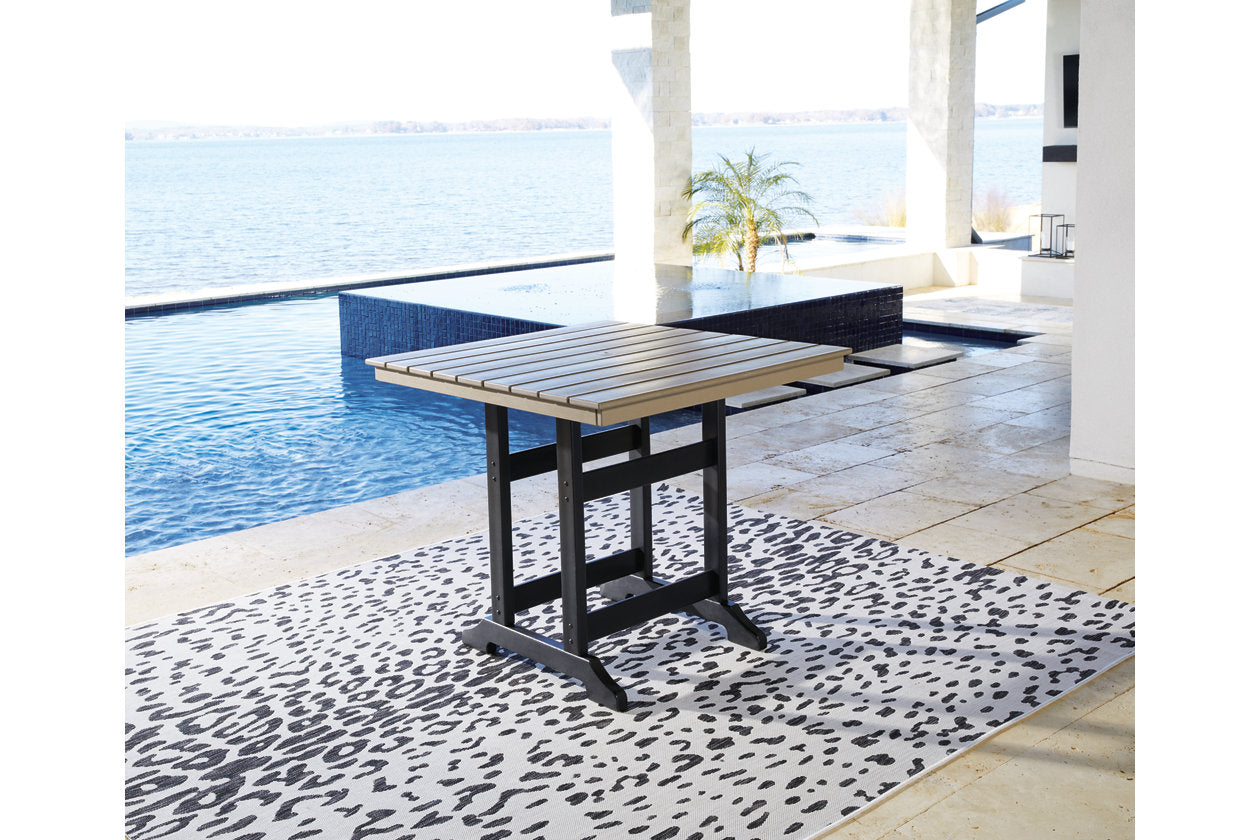 Fairen Trail Black/Driftwood Outdoor Counter Height Dining Table - P211-632 - Luna Furniture - Dallas Store