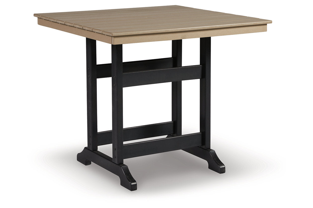 Fairen Trail Black/Driftwood Outdoor Counter Height Dining Table - P211-632 - Luna Furniture - Dallas Store