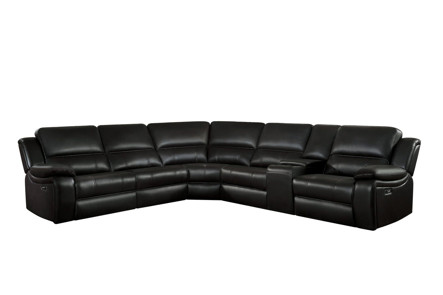 Falun Dark Brown 6-Piece Modular Power Reclining Sectional - 8260DB*6PW - Luna Furniture - Dallas Store