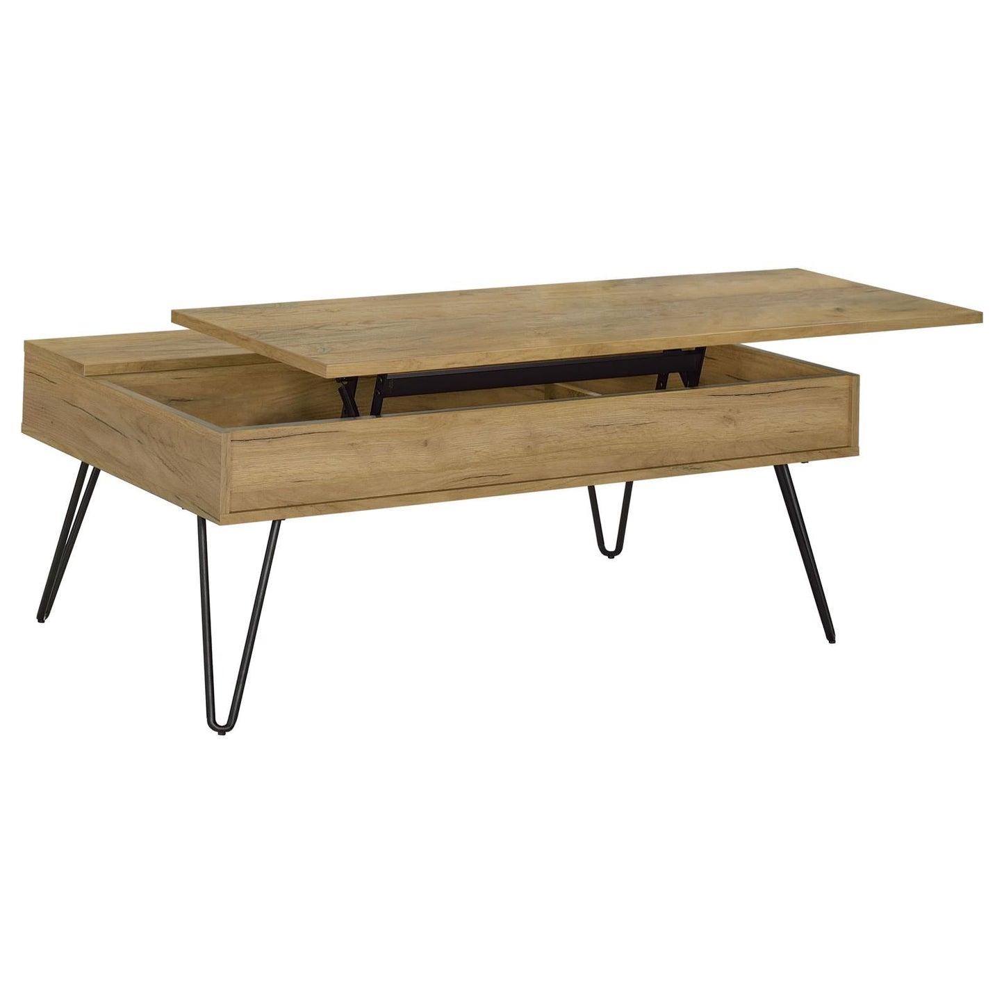Fanning Golden Oak/Black Lift Top Storage Coffee Table - 723368 - Luna Furniture - Dallas Store