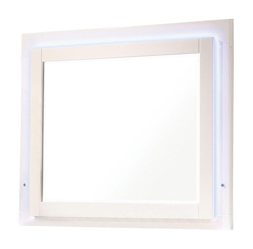 Felicity Glossy White LED Light Mirror - 203504LED - Luna Furniture - Dallas Store