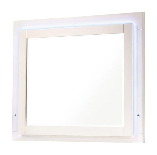 Felicity Glossy White LED Light Mirror - 203504LED - Luna Furniture - Dallas Store
