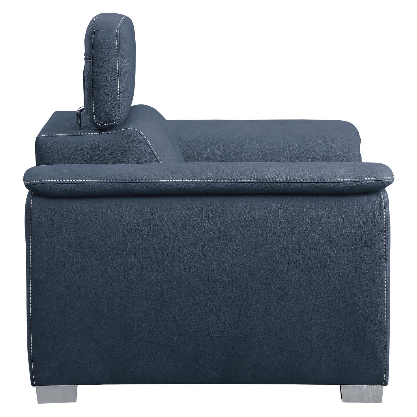 Ferriday Blue Chair with Pull-out Ottoman - 8228BU-1 - Luna Furniture - Dallas Store