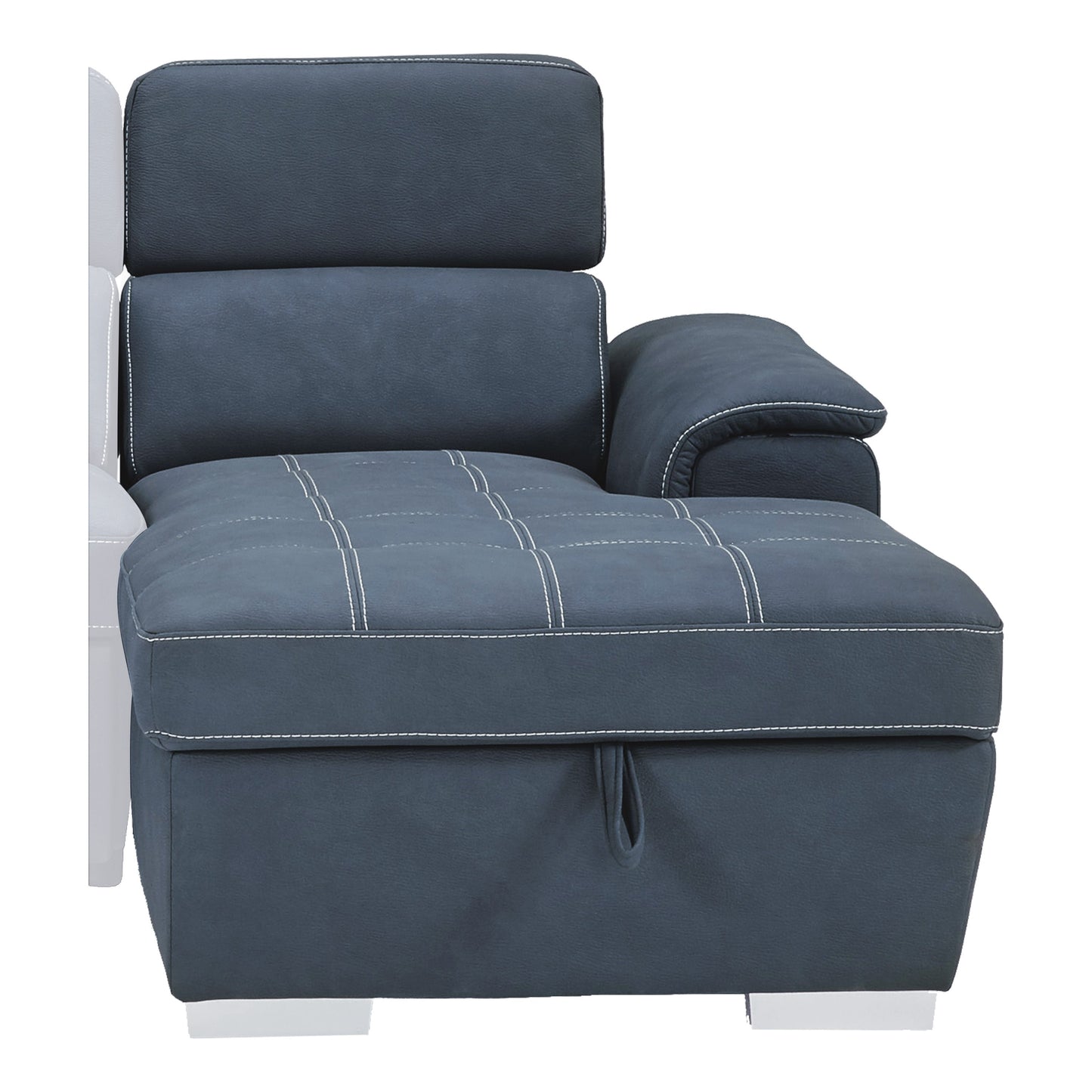 Ferriday Blue Storage Sleeper Sofa Chaise - SET | 8228BU-L | 8228BU-R - Luna Furniture - Dallas Store