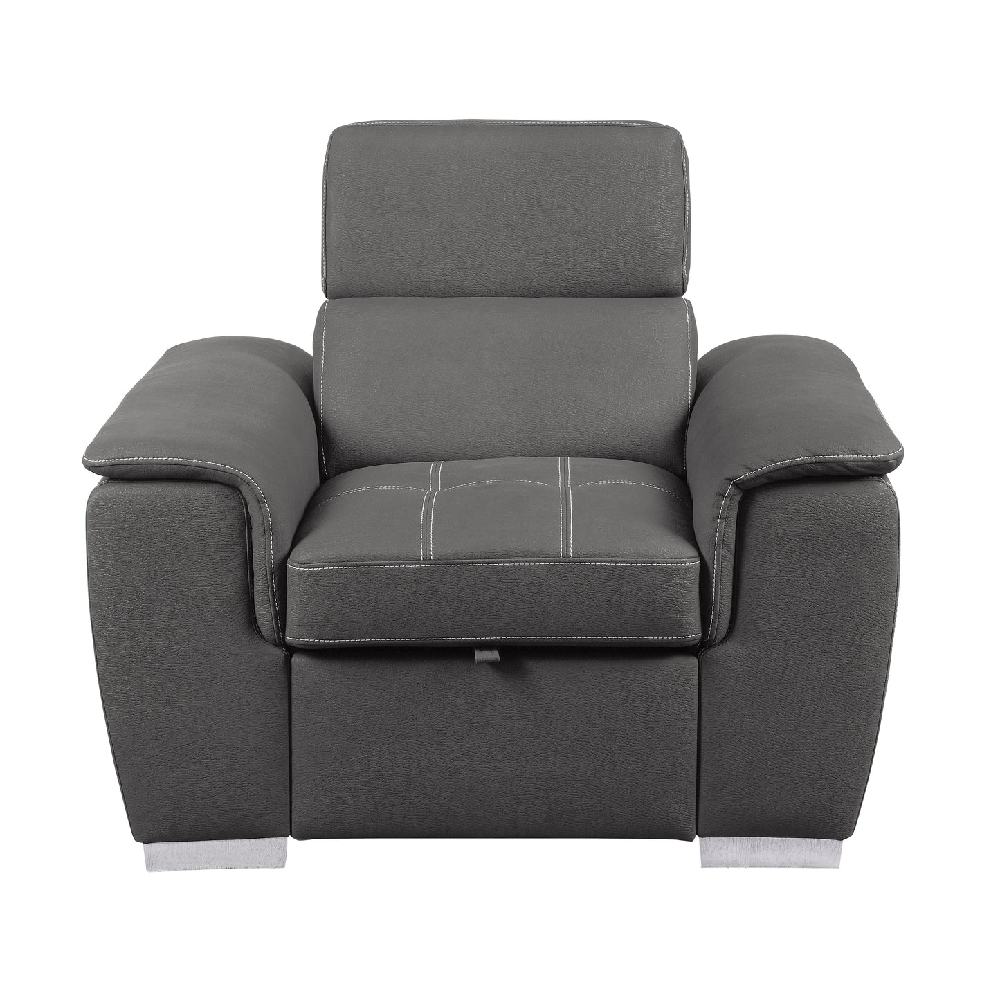 Ferriday Gray Chair with Pull-out Ottoman - 8228GY-1 - Luna Furniture - Dallas Store