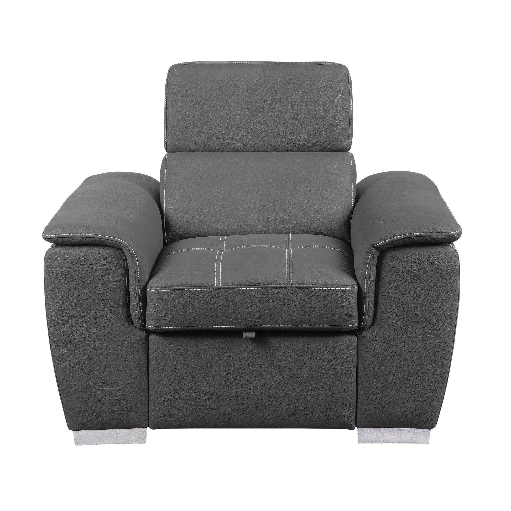 Ferriday Gray Chair with Pull-out Ottoman - 8228GY-1 - Luna Furniture - Dallas Store
