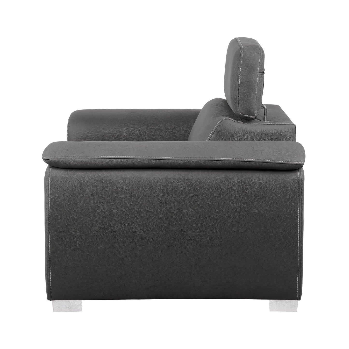 Ferriday Gray Chair with Pull-out Ottoman - 8228GY-1 - Luna Furniture - Dallas Store