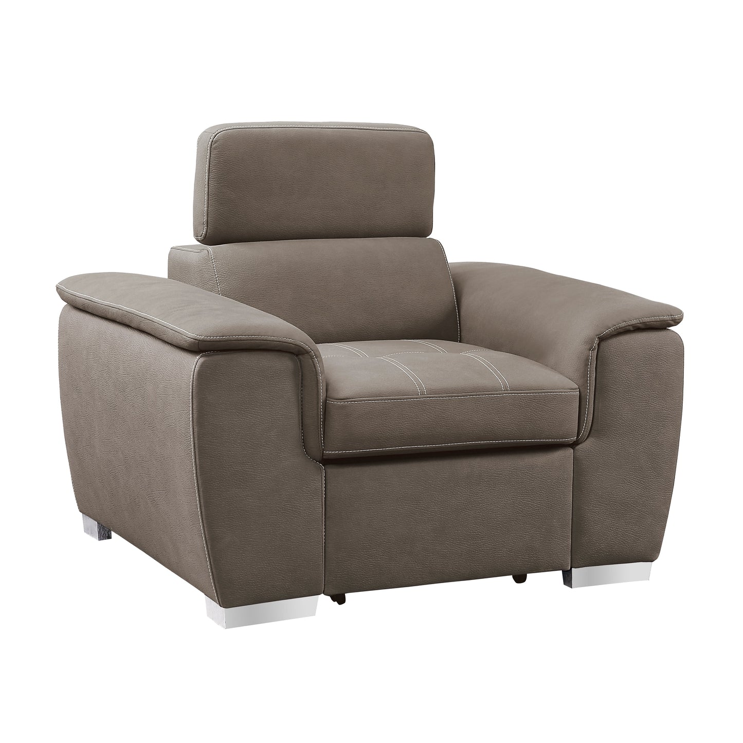 Ferriday Taupe Chair with Pull-out Ottoman - 8228TP-1 - Luna Furniture - Dallas Store