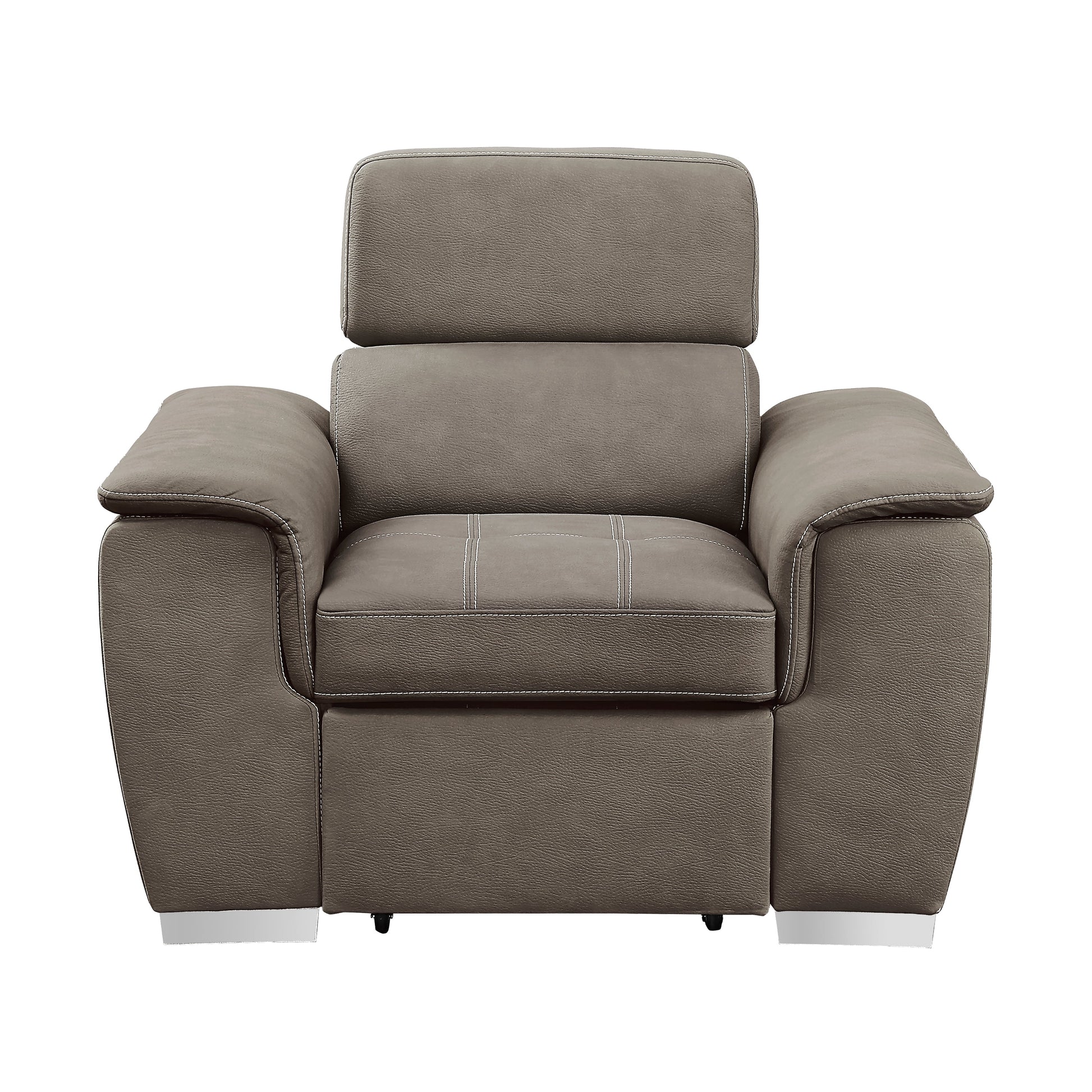 Ferriday Taupe Chair with Pull-out Ottoman - 8228TP-1 - Luna Furniture - Dallas Store
