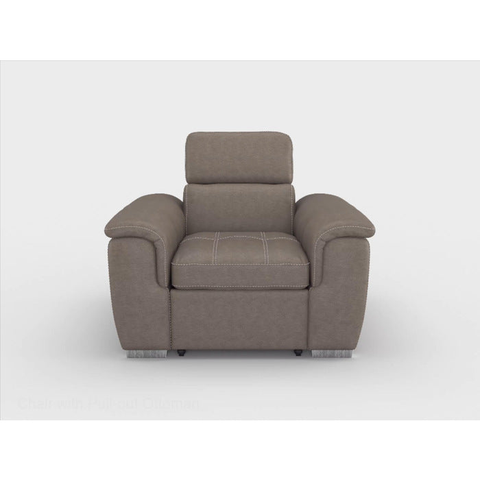 Ferriday Taupe Chair with Pull-out Ottoman - 8228TP-1 - Luna Furniture - Dallas Store