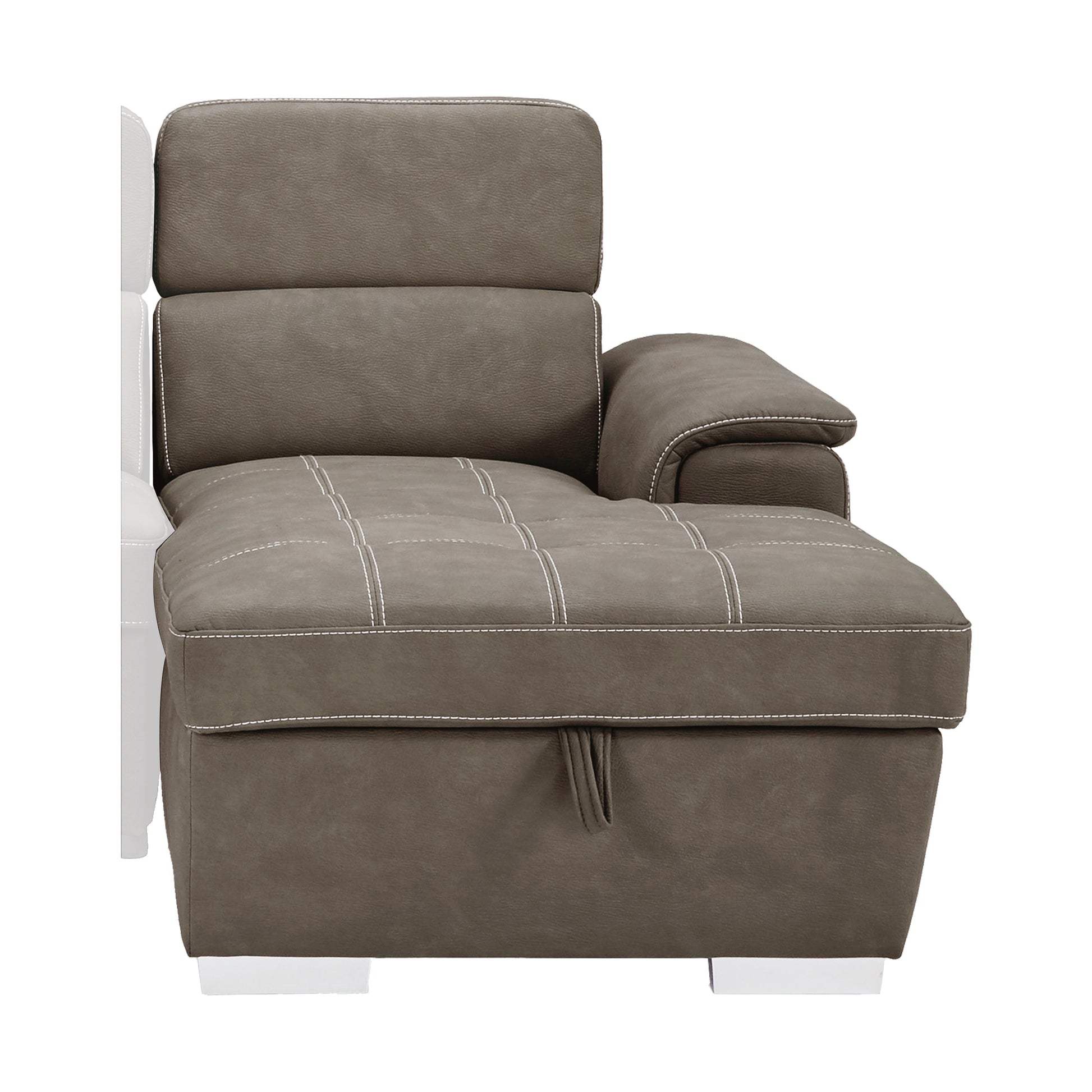 Ferriday Taupe Storage Sleeper Sofa Chaise - SET | 8228TP-L | 8228TP-R - Luna Furniture - Dallas Store
