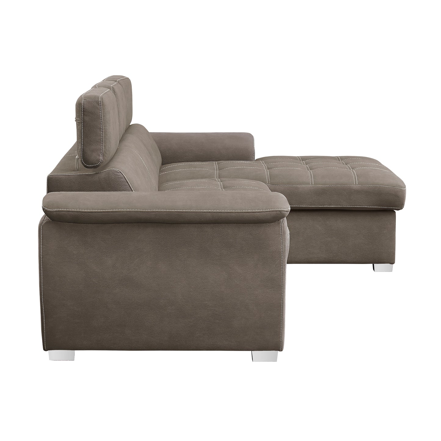 Ferriday Taupe Storage Sleeper Sofa Chaise - SET | 8228TP-L | 8228TP-R - Luna Furniture - Dallas Store