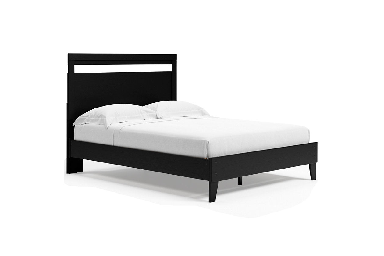 Finch Black/Brown Queen Panel Platform Bed - SET | EB3392-113 | EB3392-157 - Luna Furniture - Dallas Store
