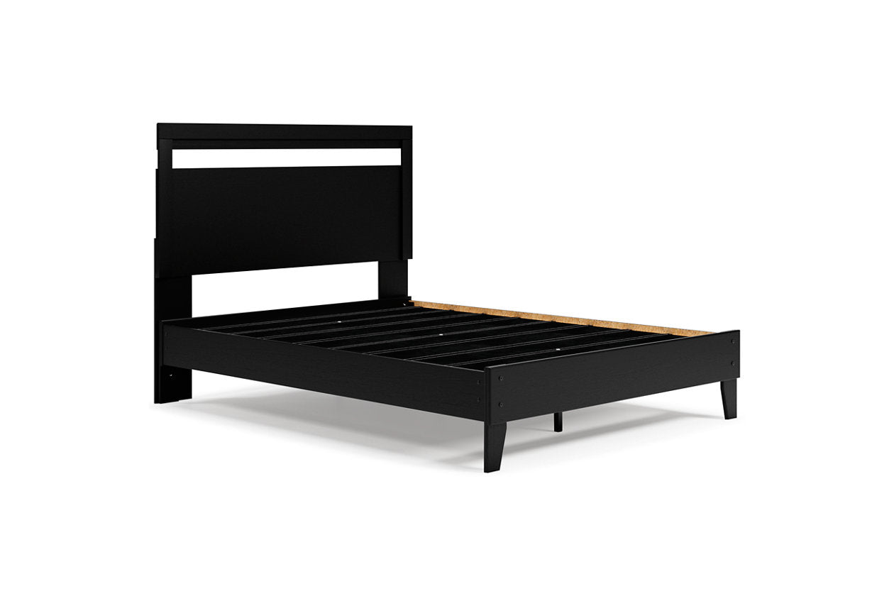 Finch Black/Brown Queen Panel Platform Bed - SET | EB3392-113 | EB3392-157 - Luna Furniture - Dallas Store