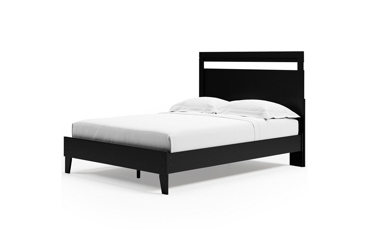 Finch Black/Brown Queen Panel Platform Bed - SET | EB3392-113 | EB3392-157 - Luna Furniture - Dallas Store