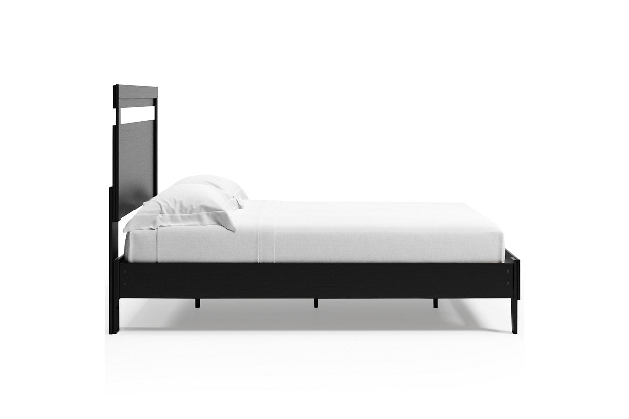Finch Black/Brown Queen Panel Platform Bed - SET | EB3392-113 | EB3392-157 - Luna Furniture - Dallas Store