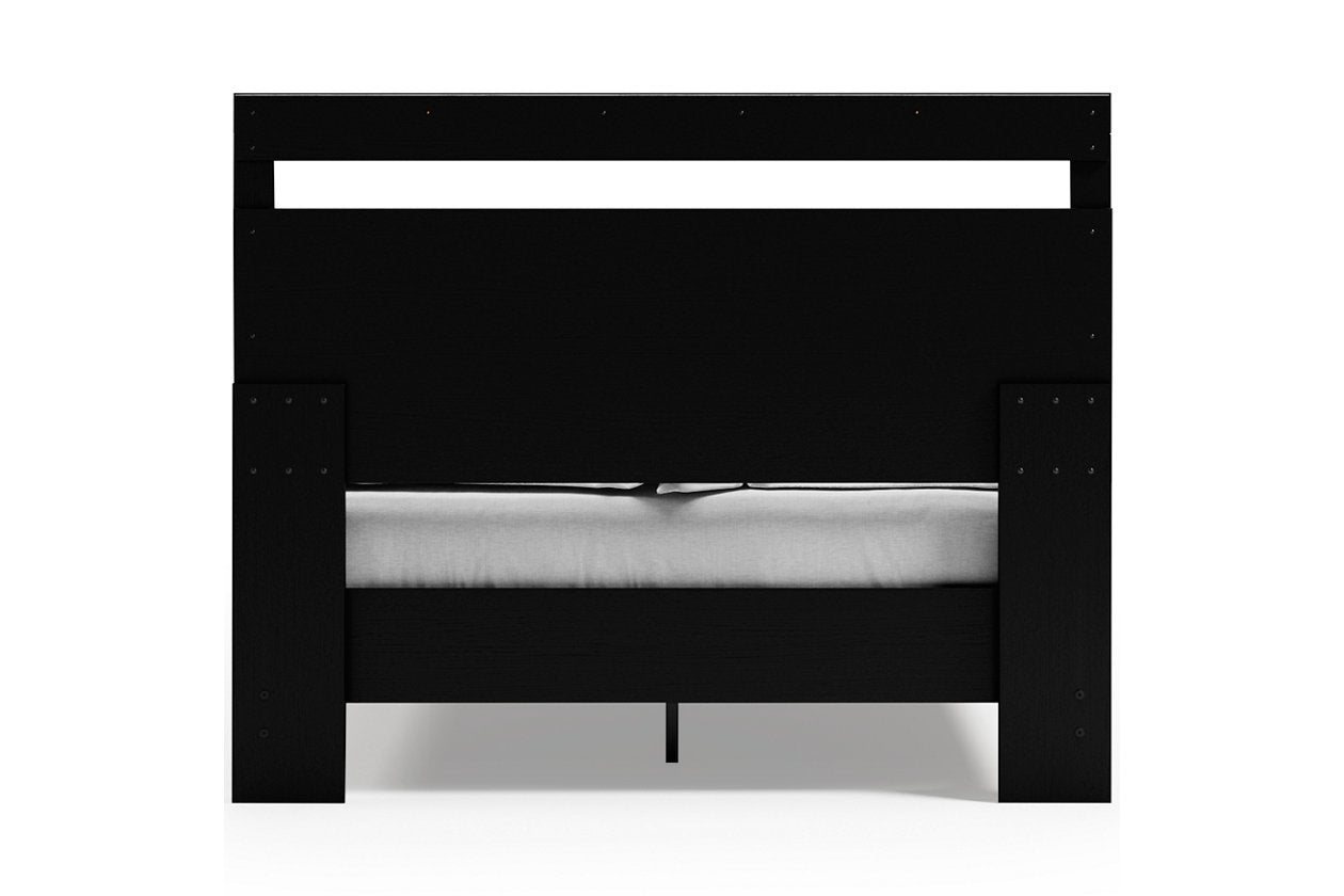 Finch Black/Brown Queen Panel Platform Bed - SET | EB3392-113 | EB3392-157 - Luna Furniture - Dallas Store