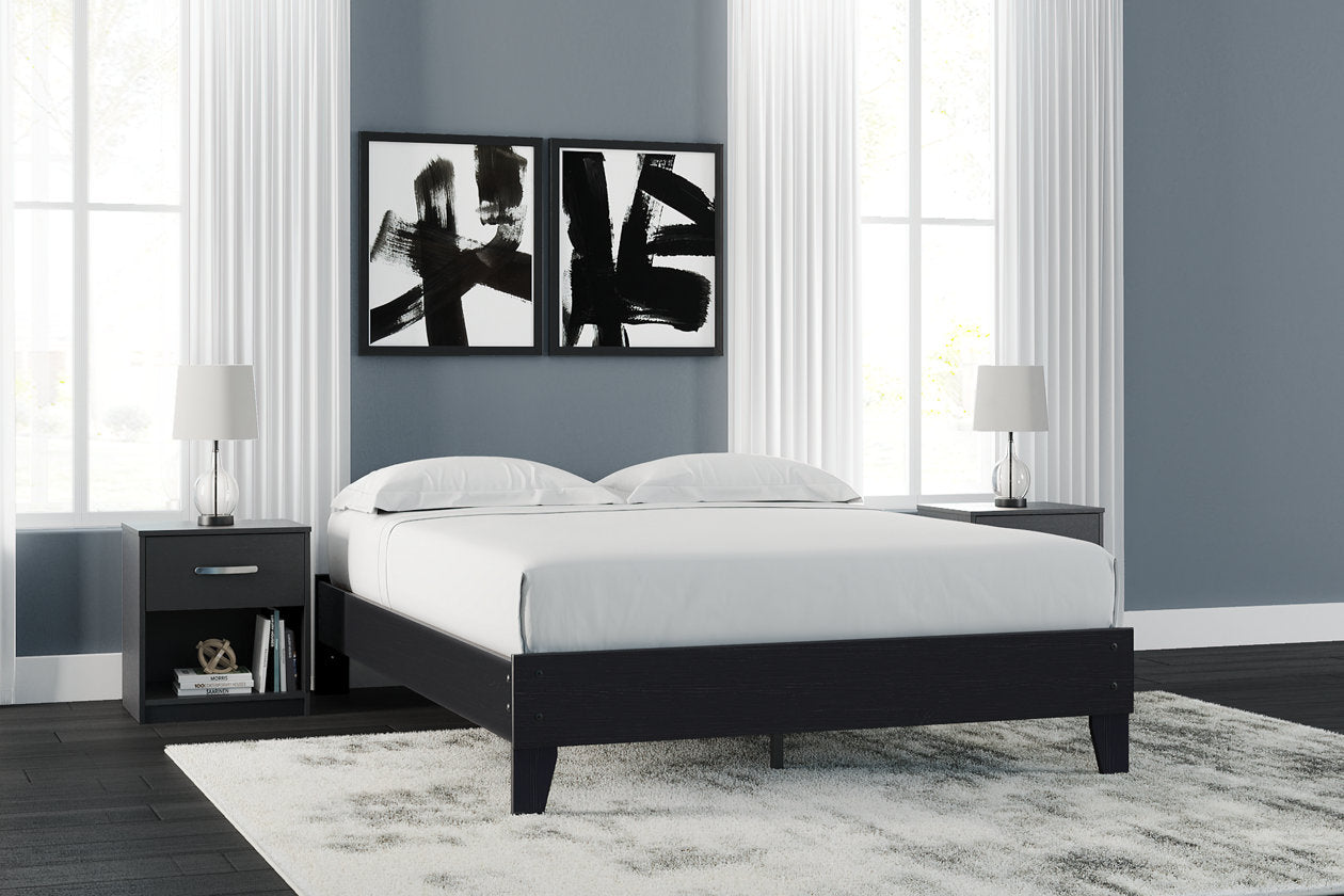 Finch Black Queen Platform Bed - EB3392-113 - Luna Furniture - Dallas Store