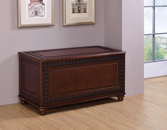 Finlay Deep Tobacco Flip Open Storage Cedar Chest - 900012 - Luna Furniture - Dallas Store