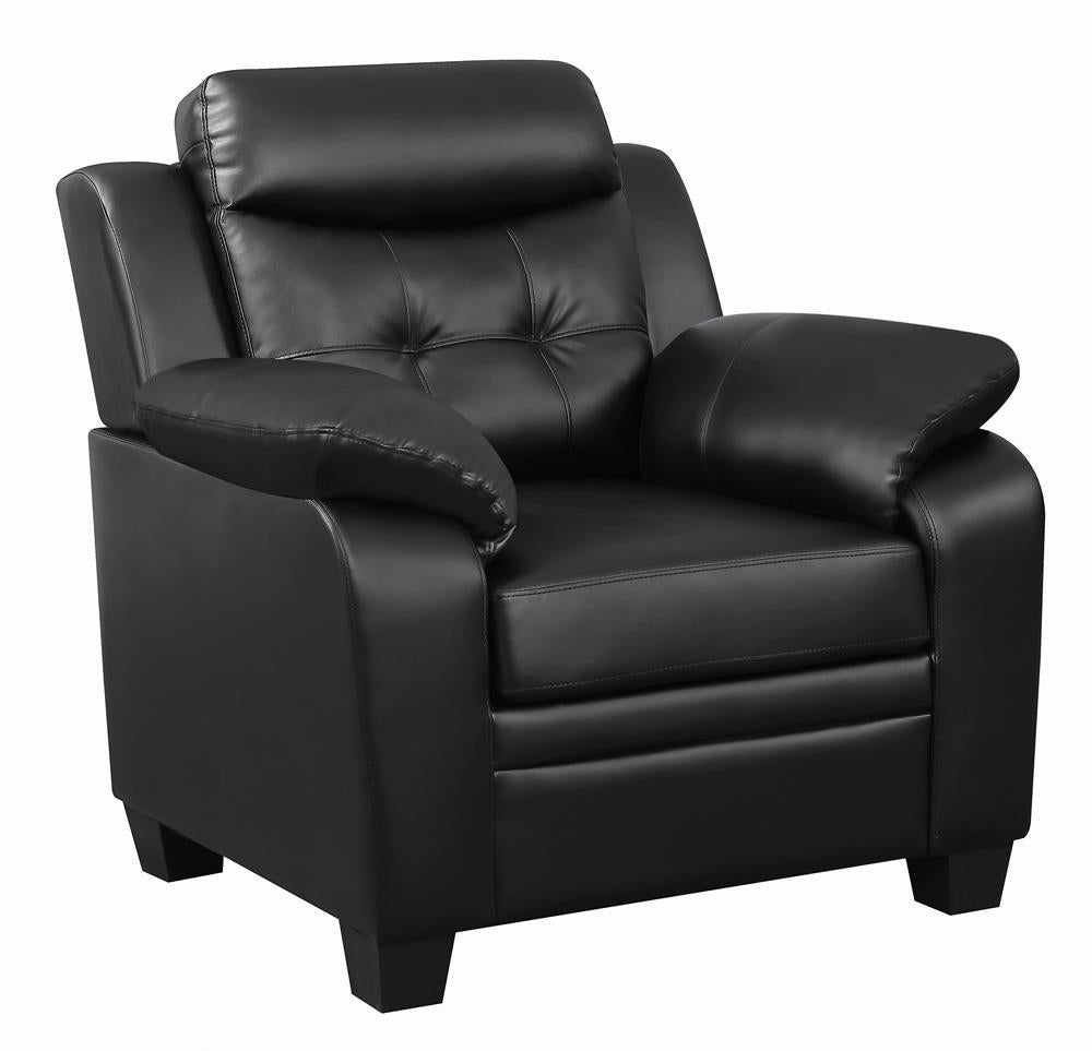 Finley Tufted Upholstered Chair Black - 506553 - Luna Furniture - Dallas Store